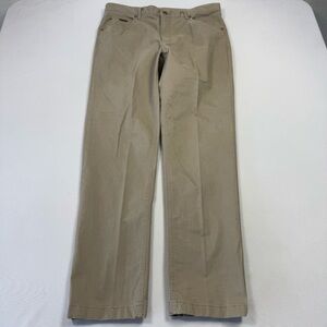 Peter Christian Men's Trouser Pants Cotton Spandex Flat Front Khaki Tan Sz 36x32